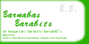 barnabas barabits business card